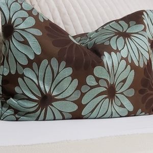 Silk Brown Turquoise Upholstery Lumbar Pillow Cover Decorative Throw Pillowcover